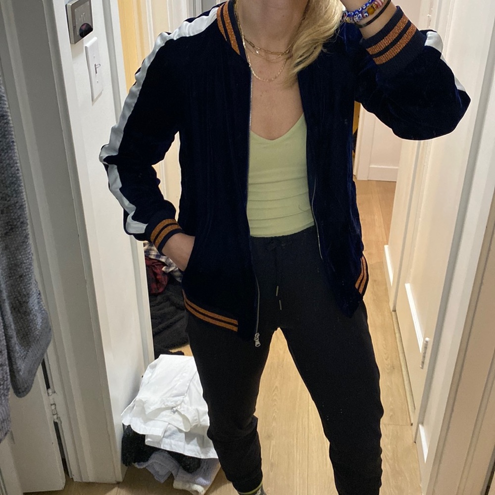 Zara velvet bomber jacket